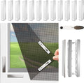 Magnetic Window Screen, Adjustable DIY Window Net Max 59” x 51” with Innovative Magnetic Fastener, Fiberglass Fine