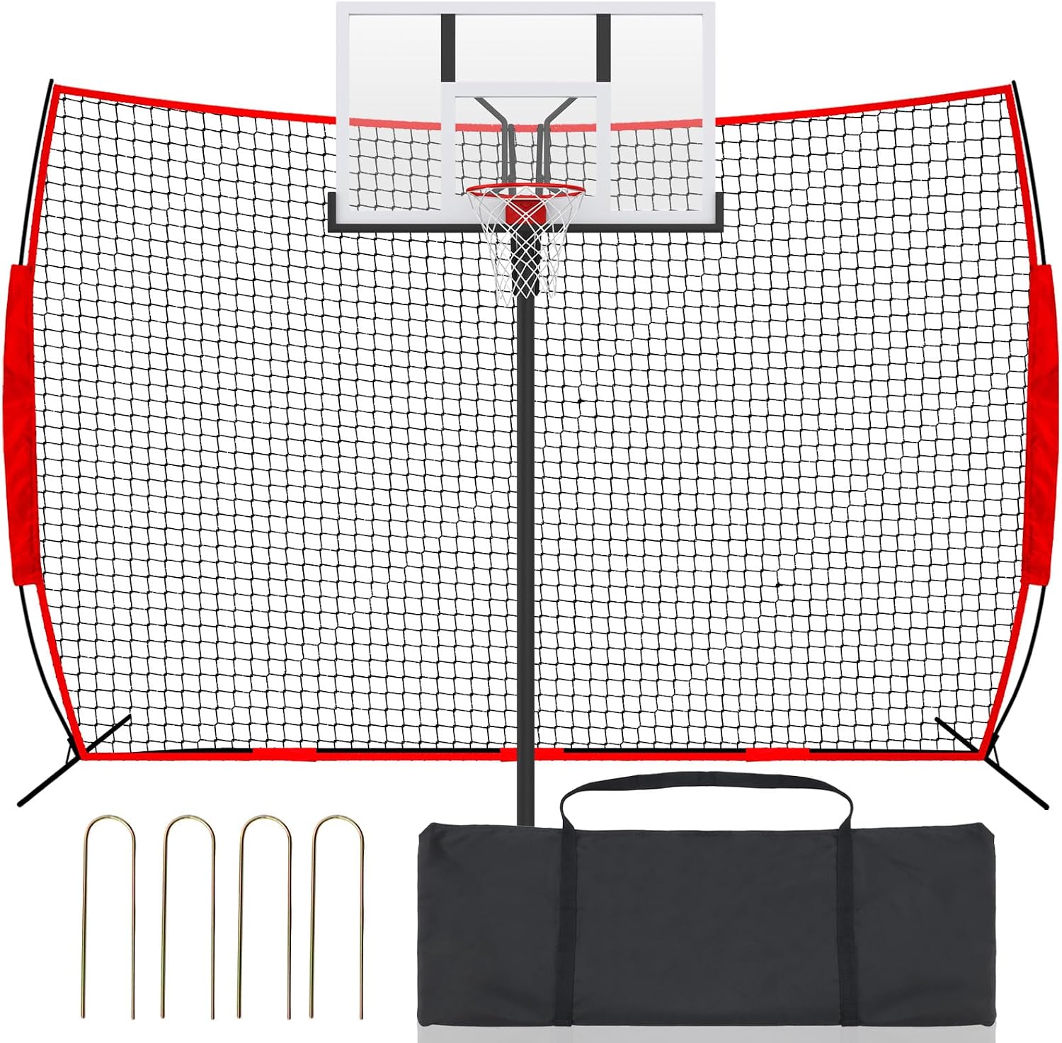 Basketball Net Catcher Backstop Net Sports Barrier Nets for Backyard Rebounder to Guard Rebound and Return Basketball