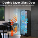 7 Cu.Ft Commercial Beverage Refrigerator with Glass Door