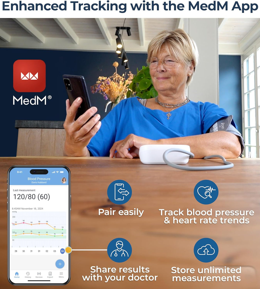 iProven Blood Pressure Monitor Bluetooth for Home Use - Upper Arm with App Integration, Easy-to-Use One-Touch