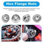 10 Pcs M10 x 1.5mm Serrated Flange Hex Nuts, 304 Stainless Steel