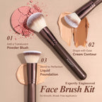 Makeup Brushes 15 Pcs Makeup Brush Set for Foundation, Concealer, Contour, Blending, Blush, Eyeshadow Brushes with