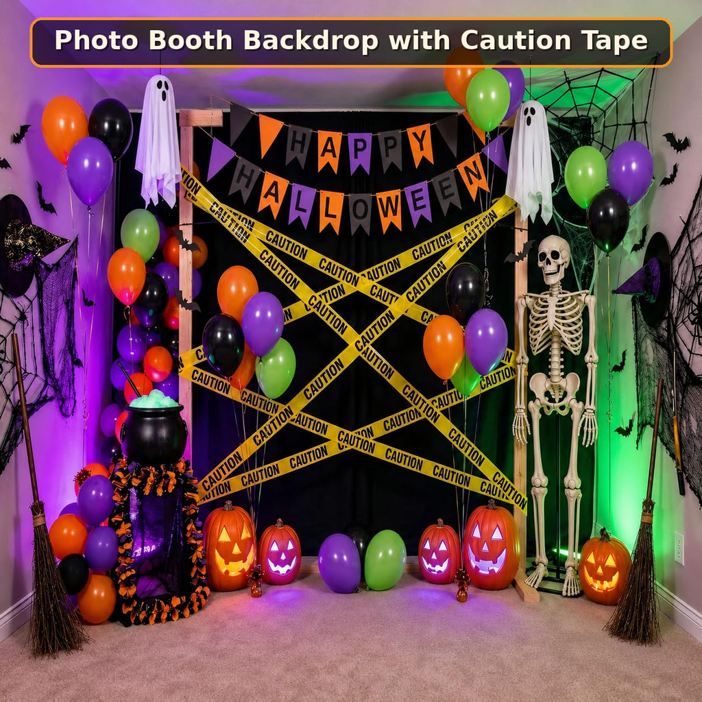 1 Roll Premium Yellow Caution Tape, 3 Inch x 1000FT Halloween Decor | Bright Hazard Tape with Bold Black Text, Danger