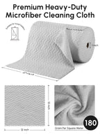 Microfiber Cleaning Cloths Roll 75 Pack 12x12 Inch Lint Free