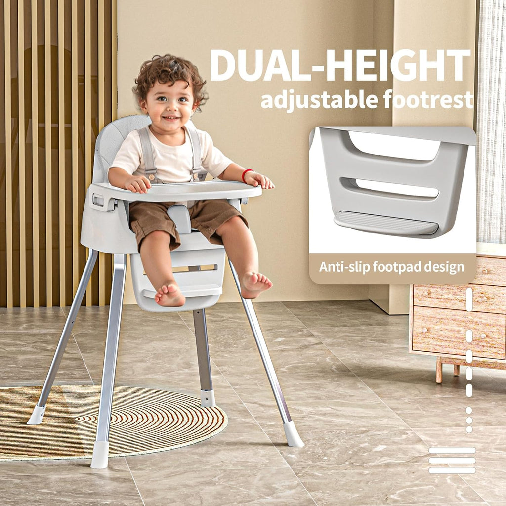Portable Baby Highchair for Months Infants and Toddlers with 5 Point Harness Convertible Comfortable Seat for Cozy