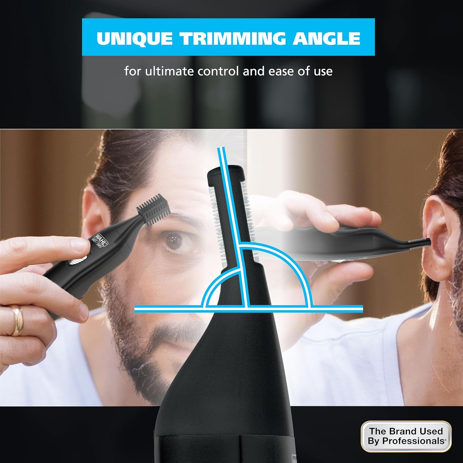 Pro Series Rechargeable Dual Sided Eyebrow, Ear & Nose Hair Trimmer | Painless Dualtech Eyebrow, Ear & Nose Hair