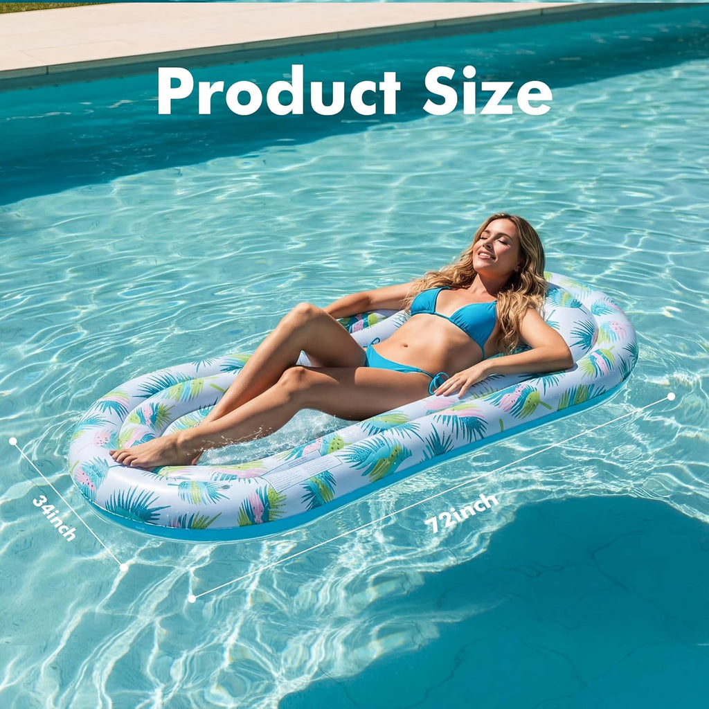 Pool Floats Lounger, 3 Pack Inflatable Pool Float Adult Size Water Hammock, Pool Floats Rafts Floaties for Swimming