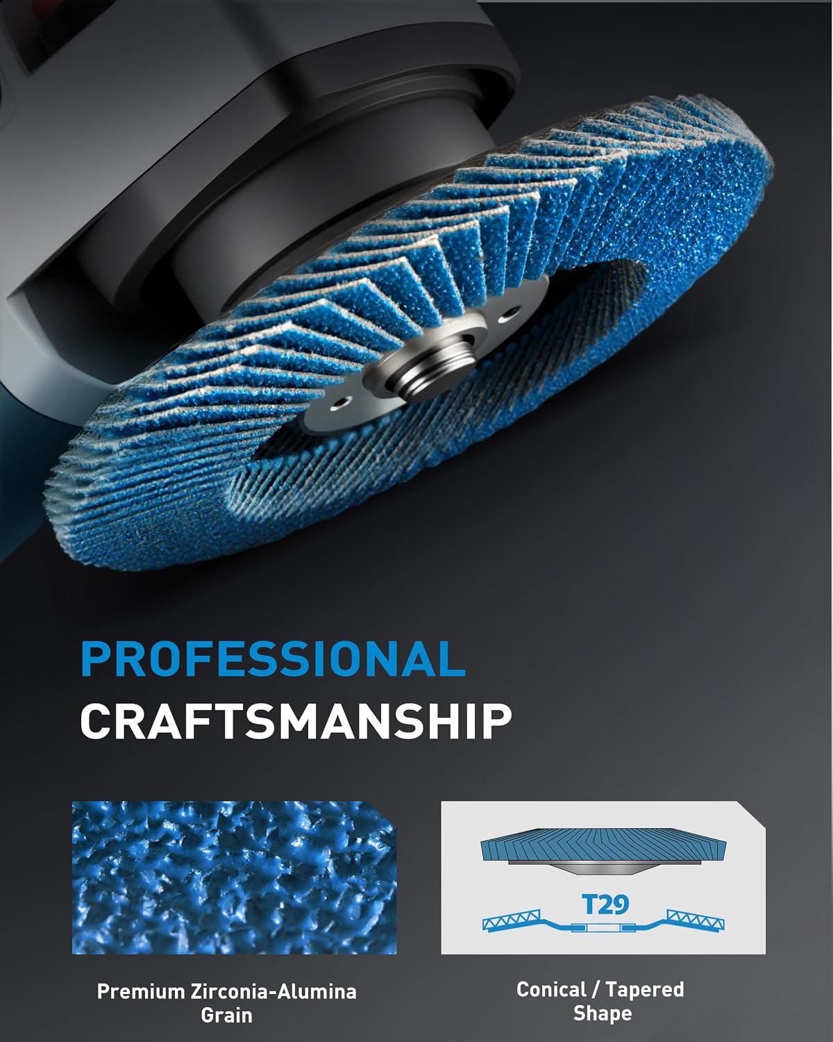 S SATC 20PCS Flap Discs 4 1/2 for Angle Grinder High Performance Grinder Flap Disc 80Grit Type 29