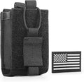 Tactical MOLLE Radio Holster Adjustable Walkie Talkie Pouch | Fit BaoFeng UV-5R BF-F8HP,w/ USA flag morale