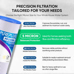 PUREPLUS 5 Micron 10" x 4.5" Whole House Pleated Sediment Filter,4 Pack
