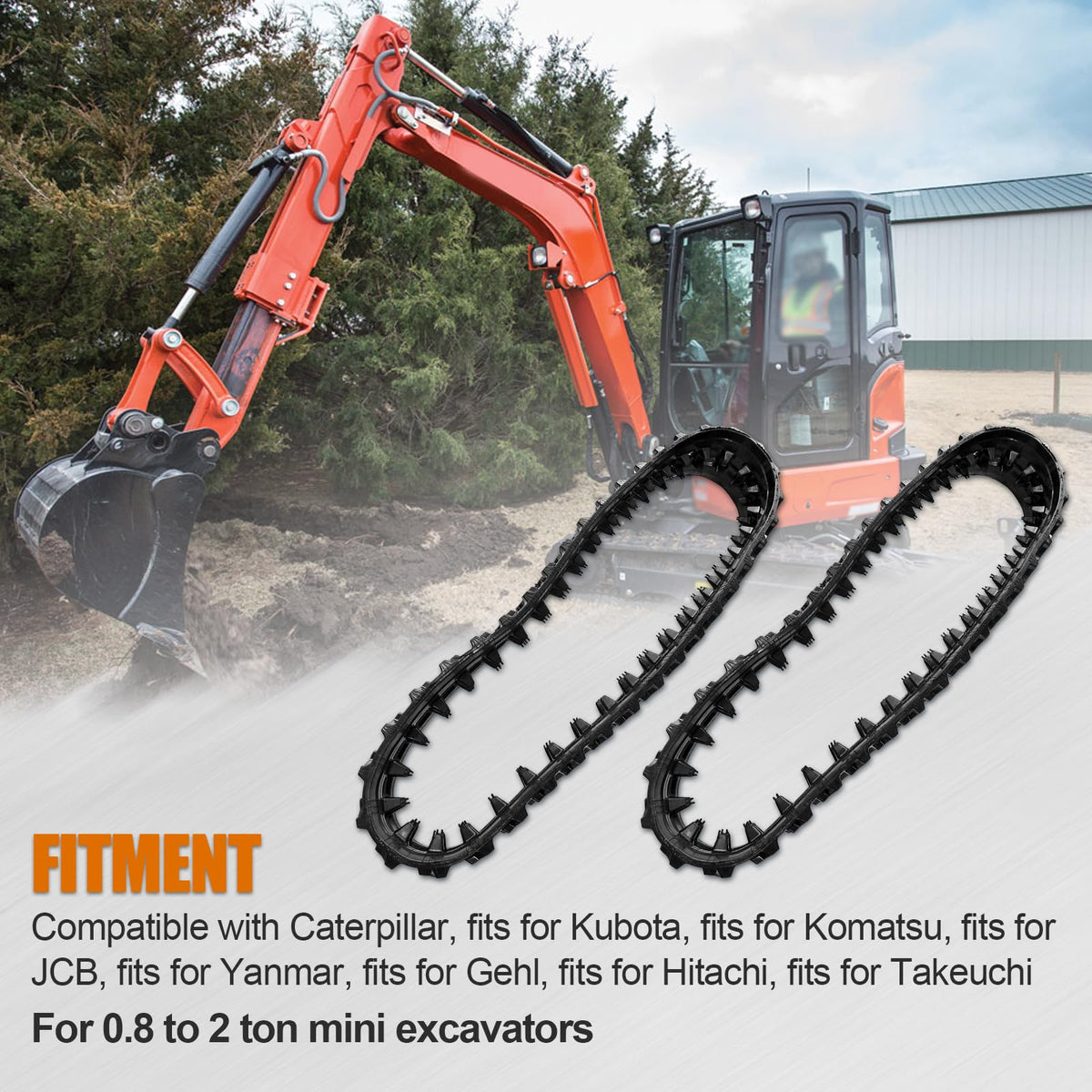 Kinglinyue 2Pack Rubber Track 180x72x37 Compatible with Mini Excavators