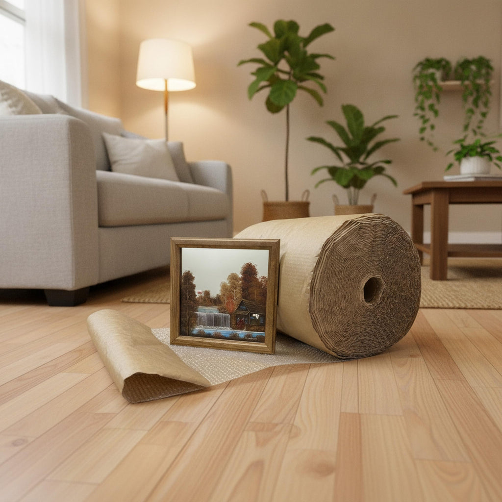 24" x 125' Small 3/16" Kraft-Backed Bubble Roll