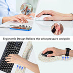 Wrist Rest Support for Mouse Pad Keyboard Set Circle Coaster Gaming Mouse Pad Ergonomic Gel Memory Foam Set for