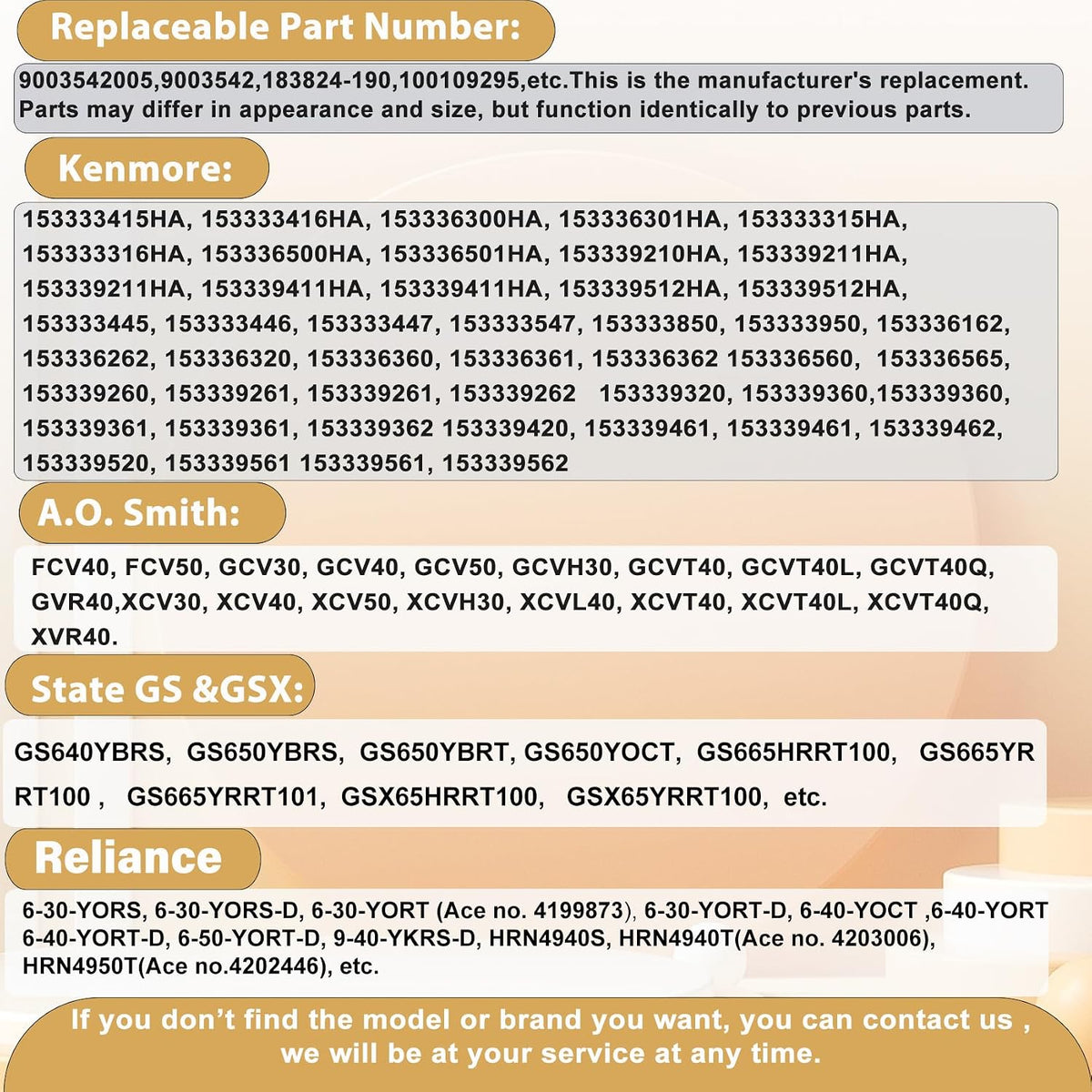 9003542 Pilot Assembly Replacement for 100109295 18324-190 9003542005