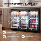 Back Bar Cooler, 11.3 Cu.Ft Commercial Refrigerator with Low-E Glass