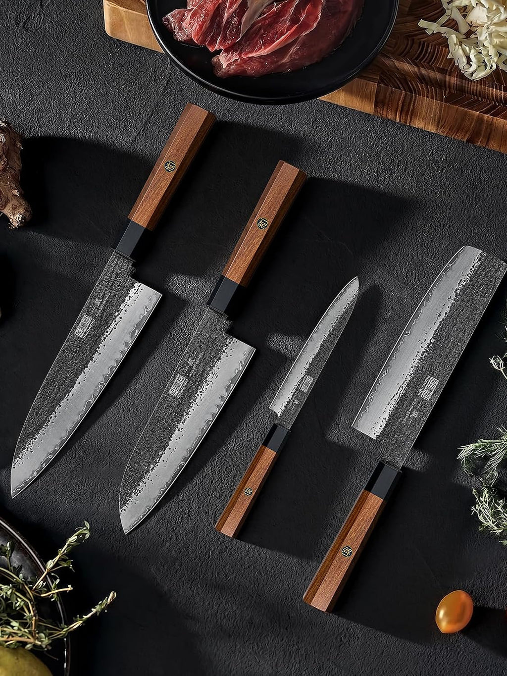 7 Pcs Knife Set, Ultra Sharp Knife Sets with Magnetic Knife Block