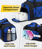 18 Inches Structured Gym Bag with Shoe Compartment, Blue
