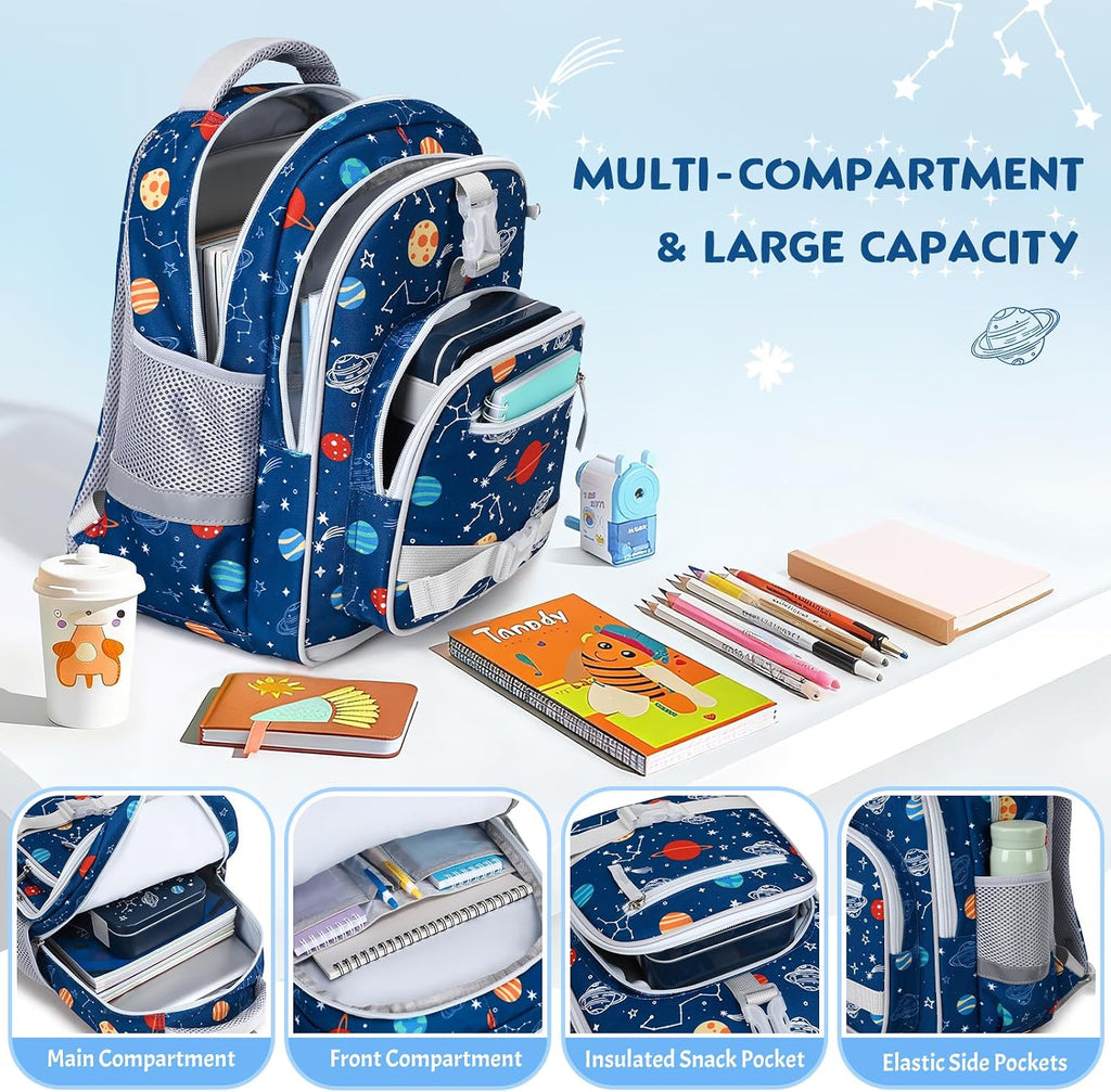 Backpack for Boys 5-8 - 15inch Luminous Lightweight Boys Backpack for School Travel Daycare - Durable Kids Backpack