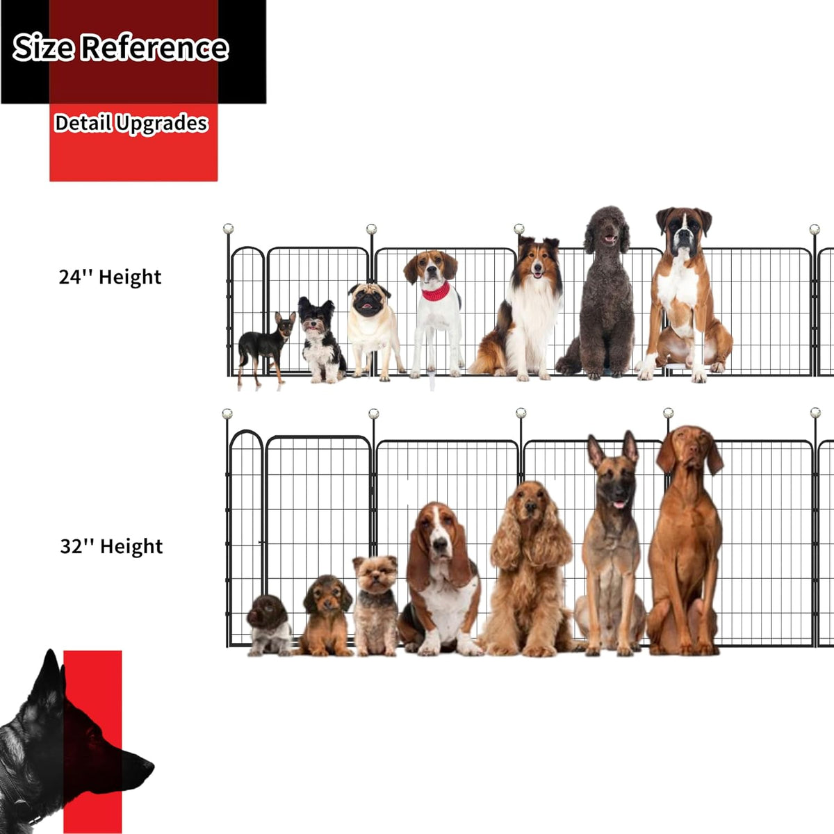 Portable Dog Crates & Playpen, 32'' Metal Pet Pen for Small/Medium Dogs, Easy-Carry Straps, Ideal for Indoor/Outdoor