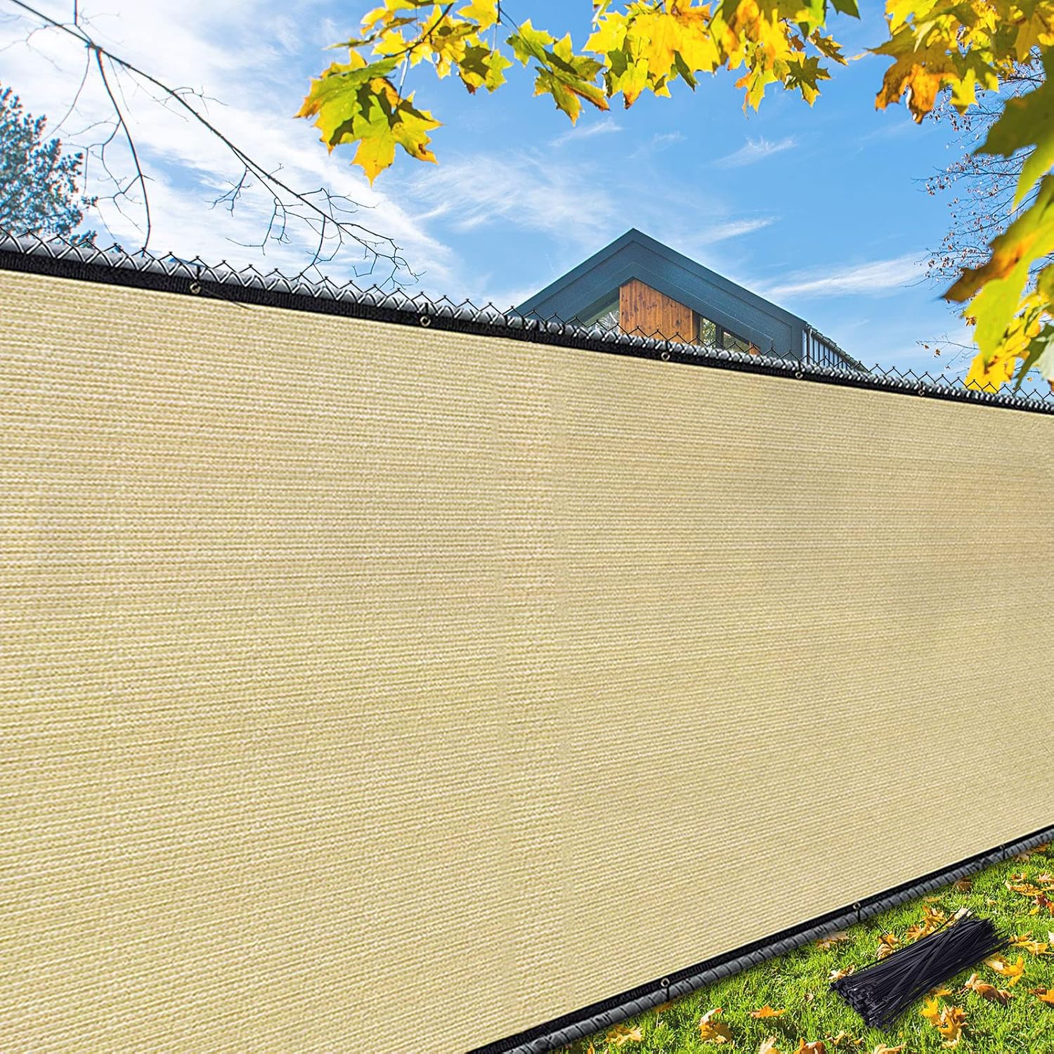 iCover 6x50ft Privacy Screen Fence, Outdoor Fencing Panels, Garden Windscreen Mesh Shade Sail Net Barrier, Fence