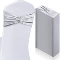 50 pcs Chair Sashes Shiny Bow Spandex Bands for Dining Chair Slipcover Wedding Banquet Parties Reception Restaurant