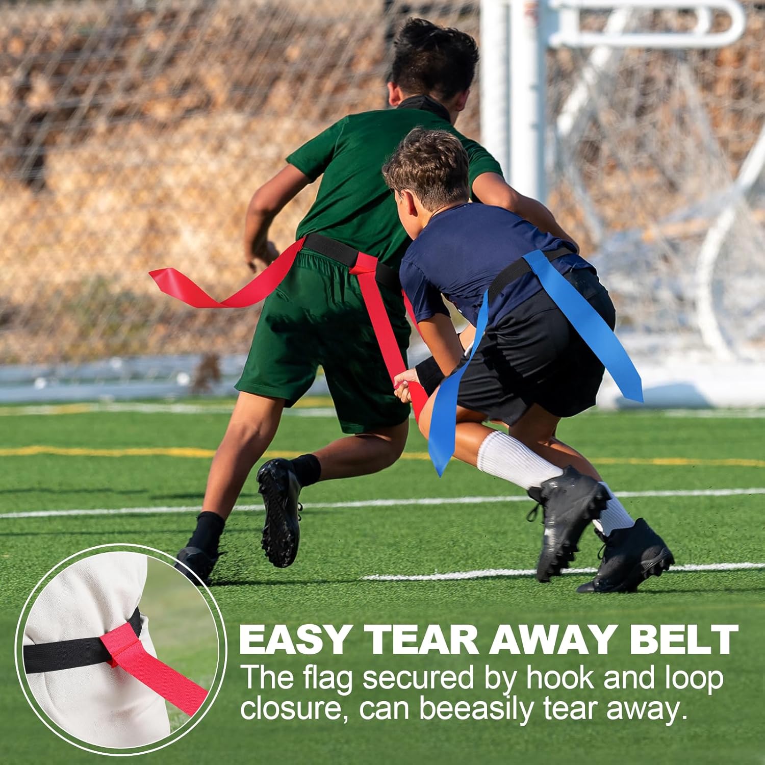 Flag Football Belts, Adjustable Sets for 2 to 20 Youth and Adult Players | Available in 2, 4, 10, 14 or 20-Piece