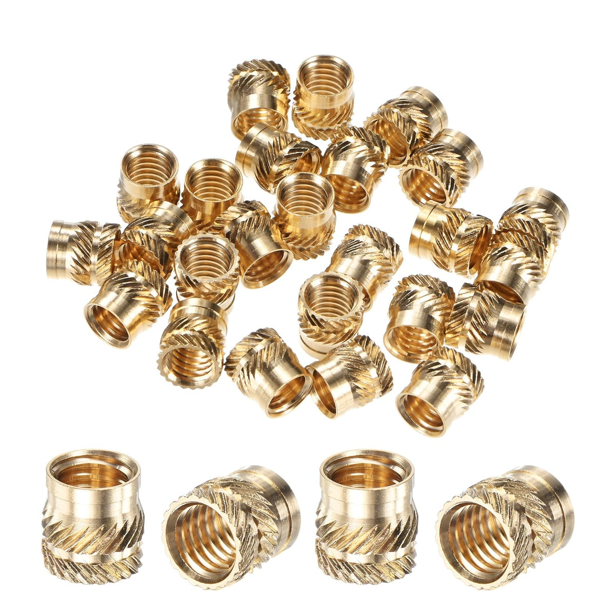 M METERXITY 20-Pack Threaded Inserts M8x10x10mm Brass