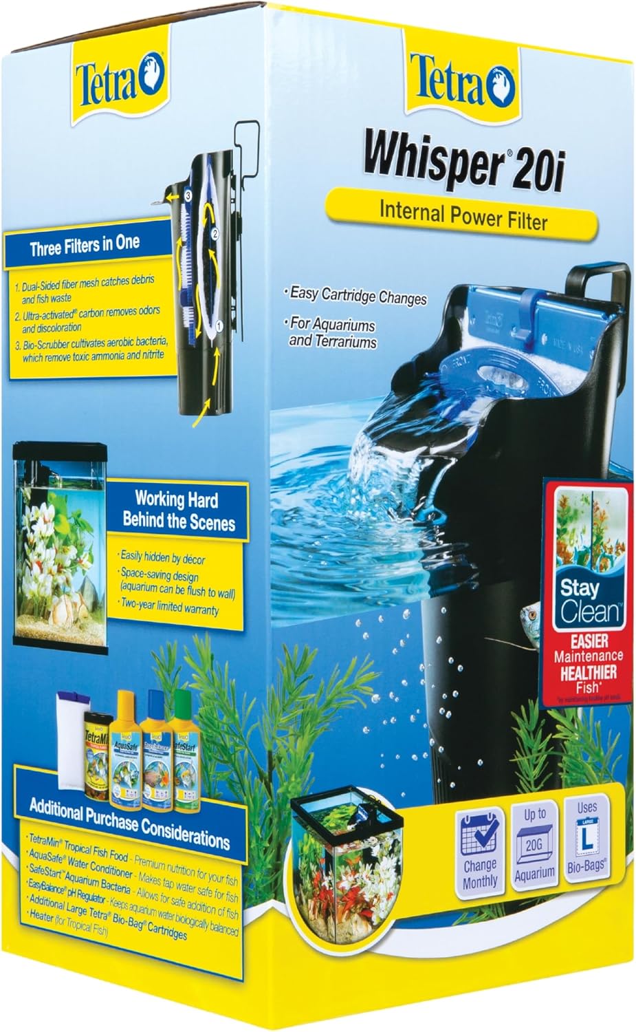 Whisper 135 GPH Internal Power Filter For Aquariums