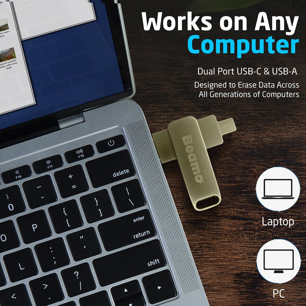 Hard Drive Eraser USB - Securely Wipe HDD, SSD, Flash Drive & SD Card Data Before Selling or Recycling, Permanent