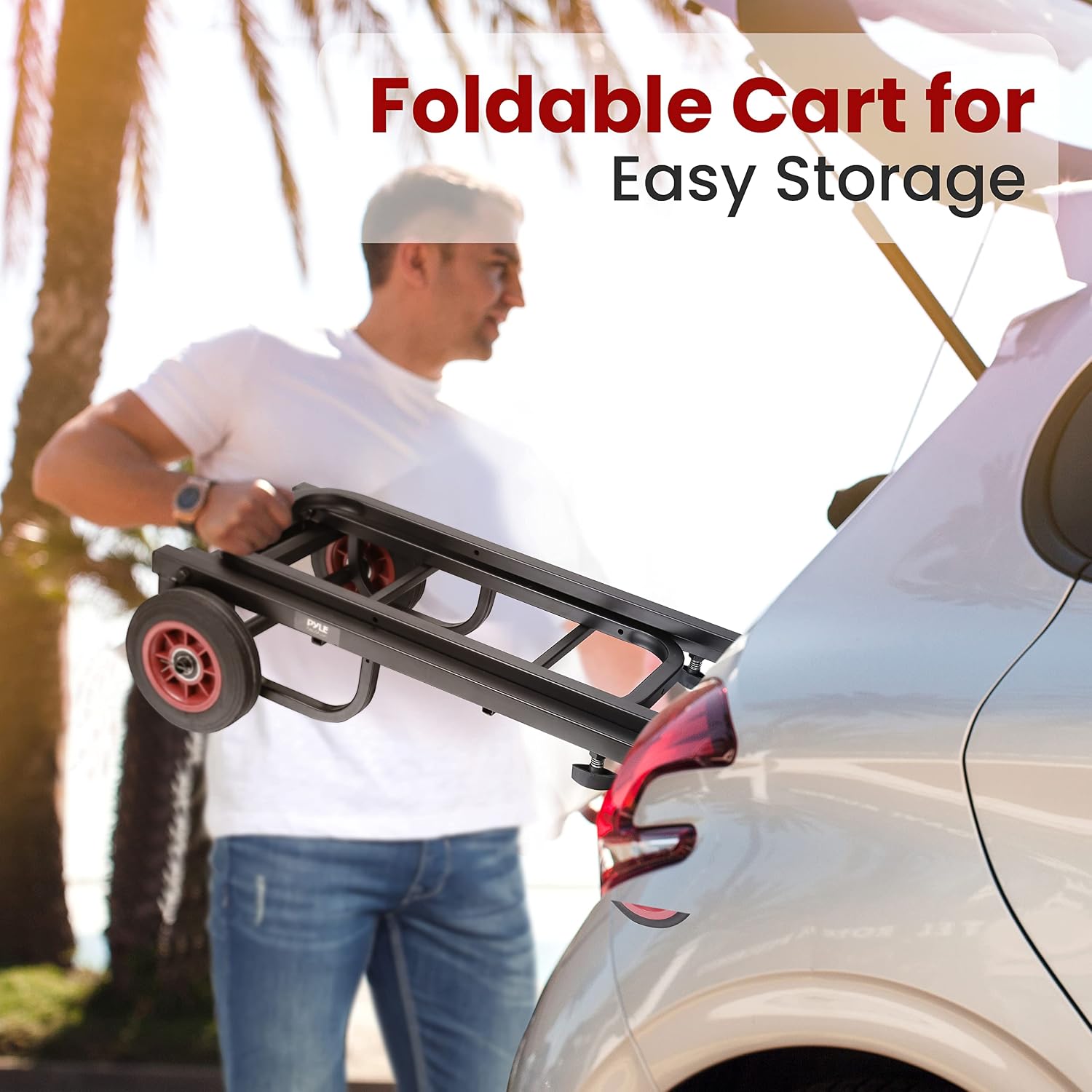Compact Folding Adjustable Equipment Dolly - Heavy Duty Multi‑Function Convertible Cart Hand Truck/Platform Cart with