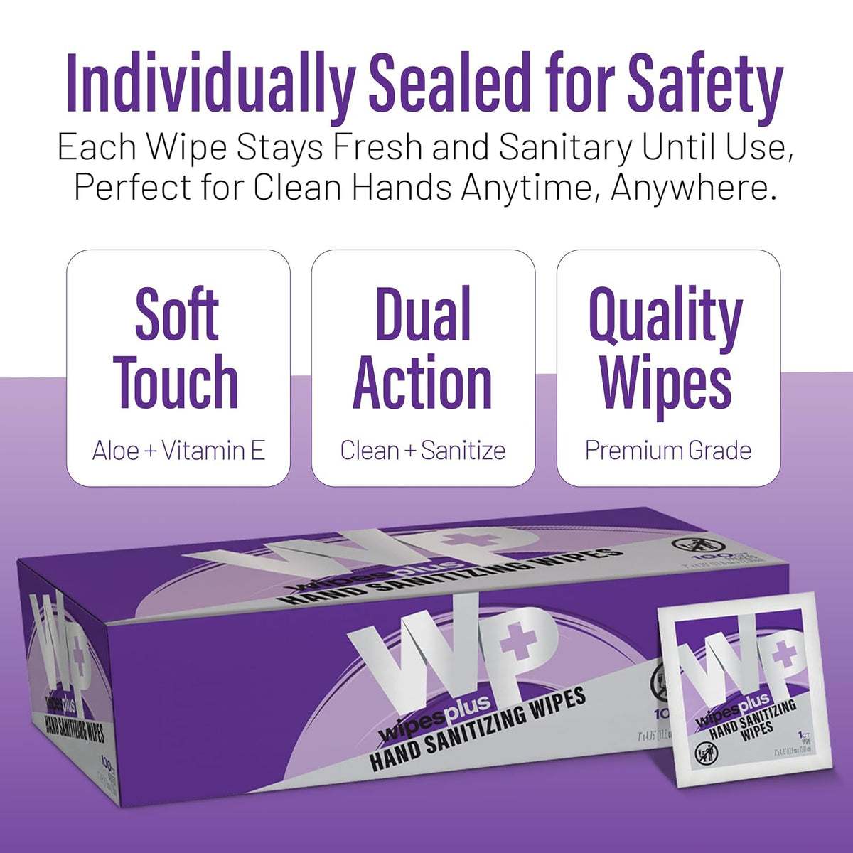 Hand Sanitzing Wipes Alcohol Wipes with Individual Sachets for Home and Business, 100 Count