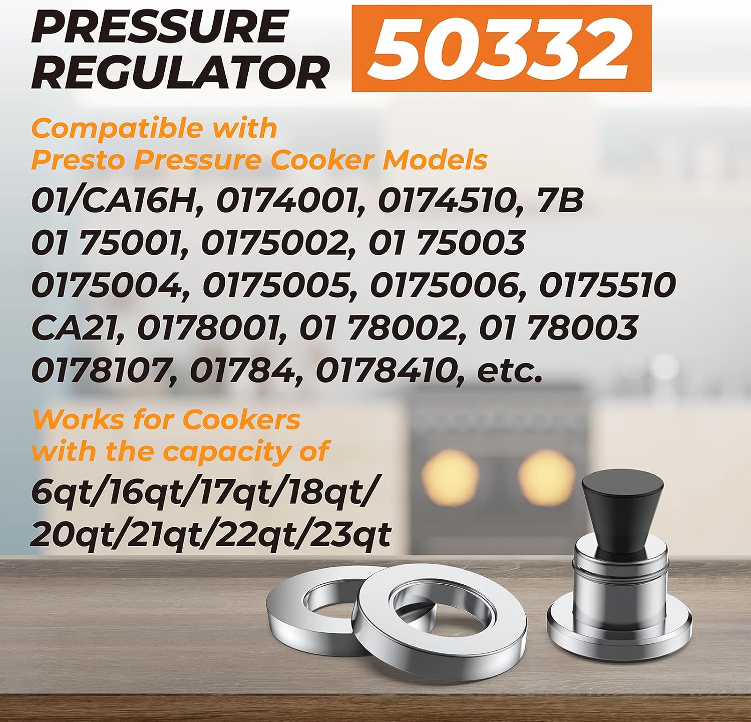 50332 3-Piece Pressure Canner Regulator 5-10-15lb Weight for Presto Cooker