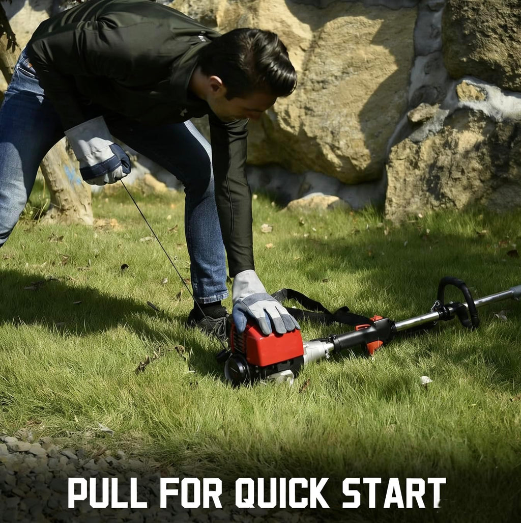 GX50 Gas Powered Brush Cutter 7 in 1 Dual line String Trimmer Grass Trimmer