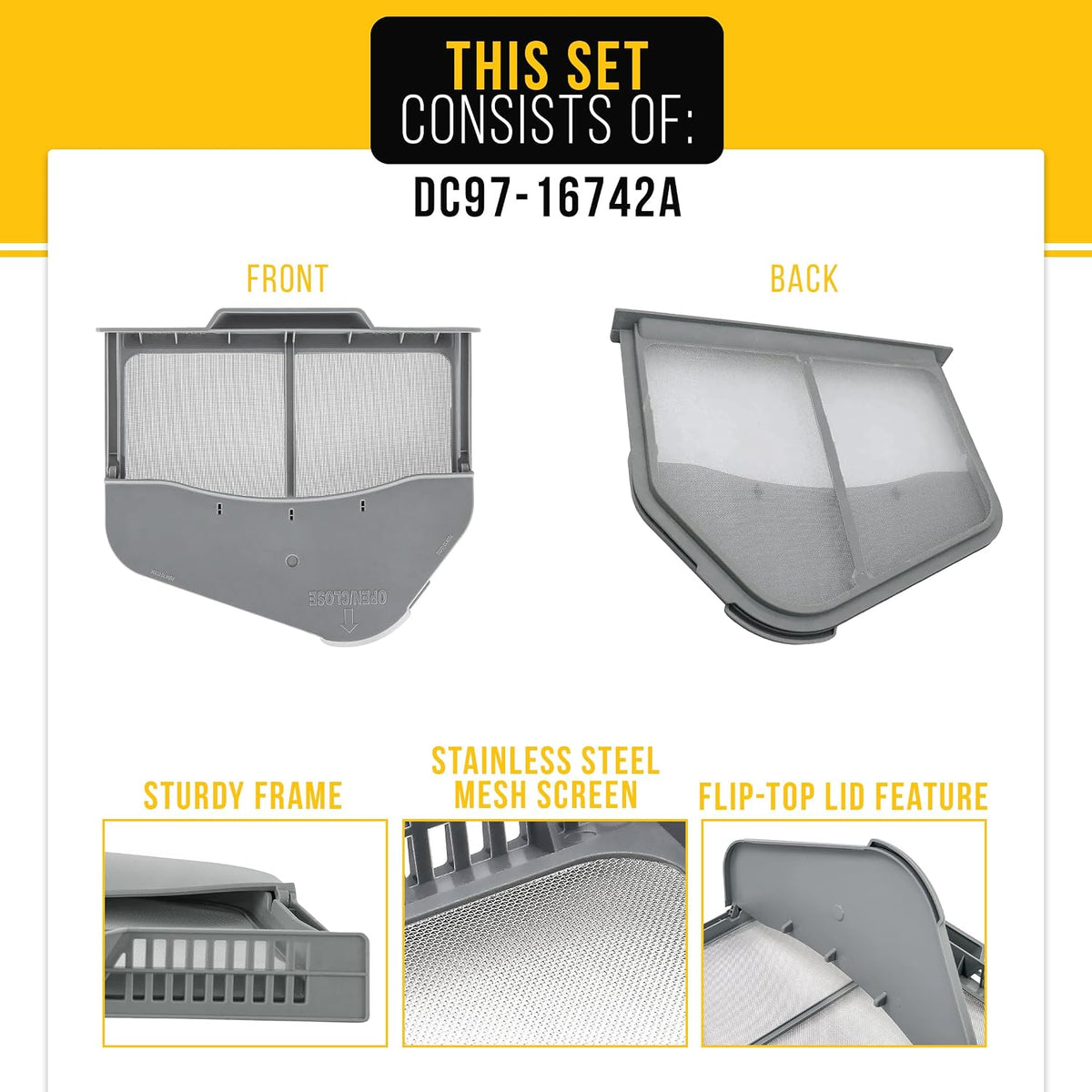 Dryer Lint Filter Screen for Samsung DV5451AEW