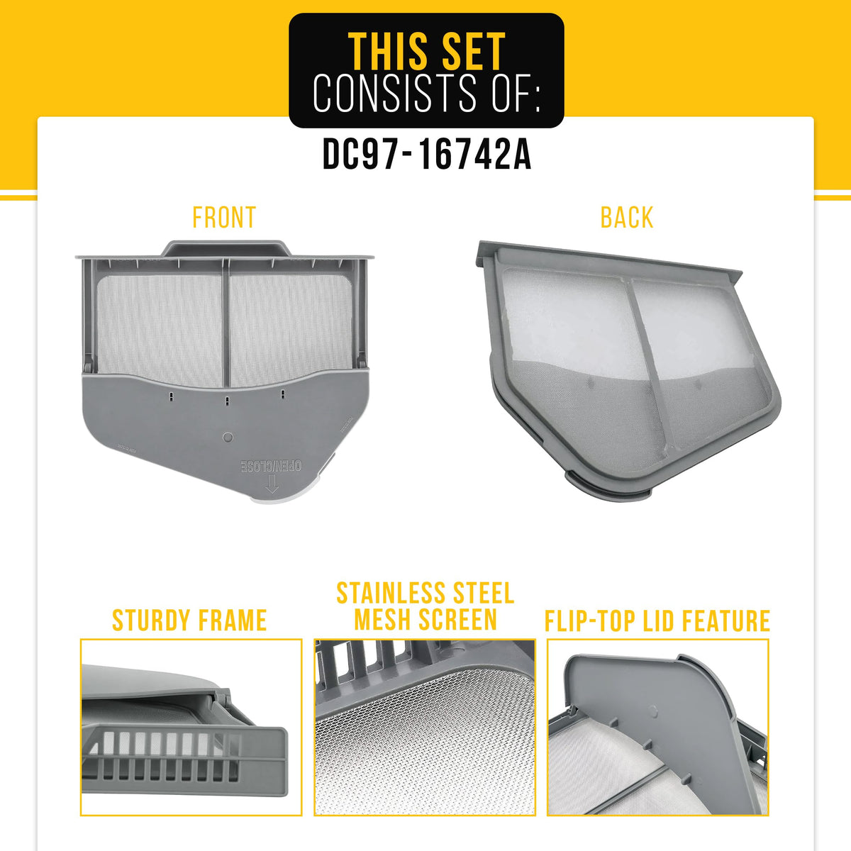 Dryer Lint Filter Screen for Samsung DVG55A7300E