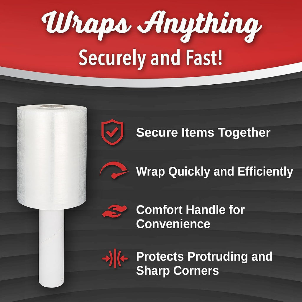 Mini Hand Stretch Wrap 2Pack 5 Inch 1000Ft 80 Gauge Shrink Wrap | Heavy Duty Industrial Strength Mini Shrink Wrap