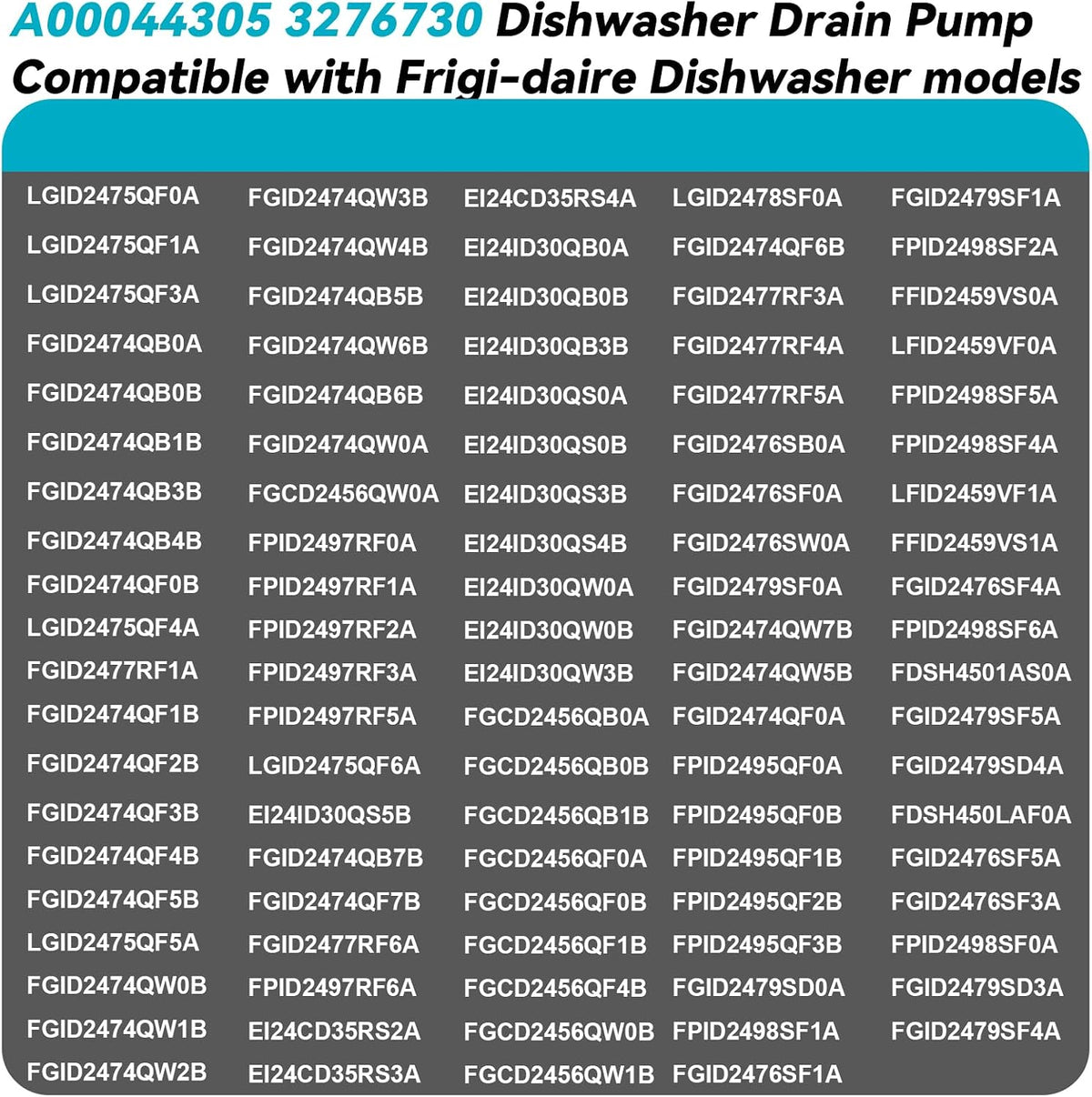A00044305 3276730 Dishwasher Drain Pump