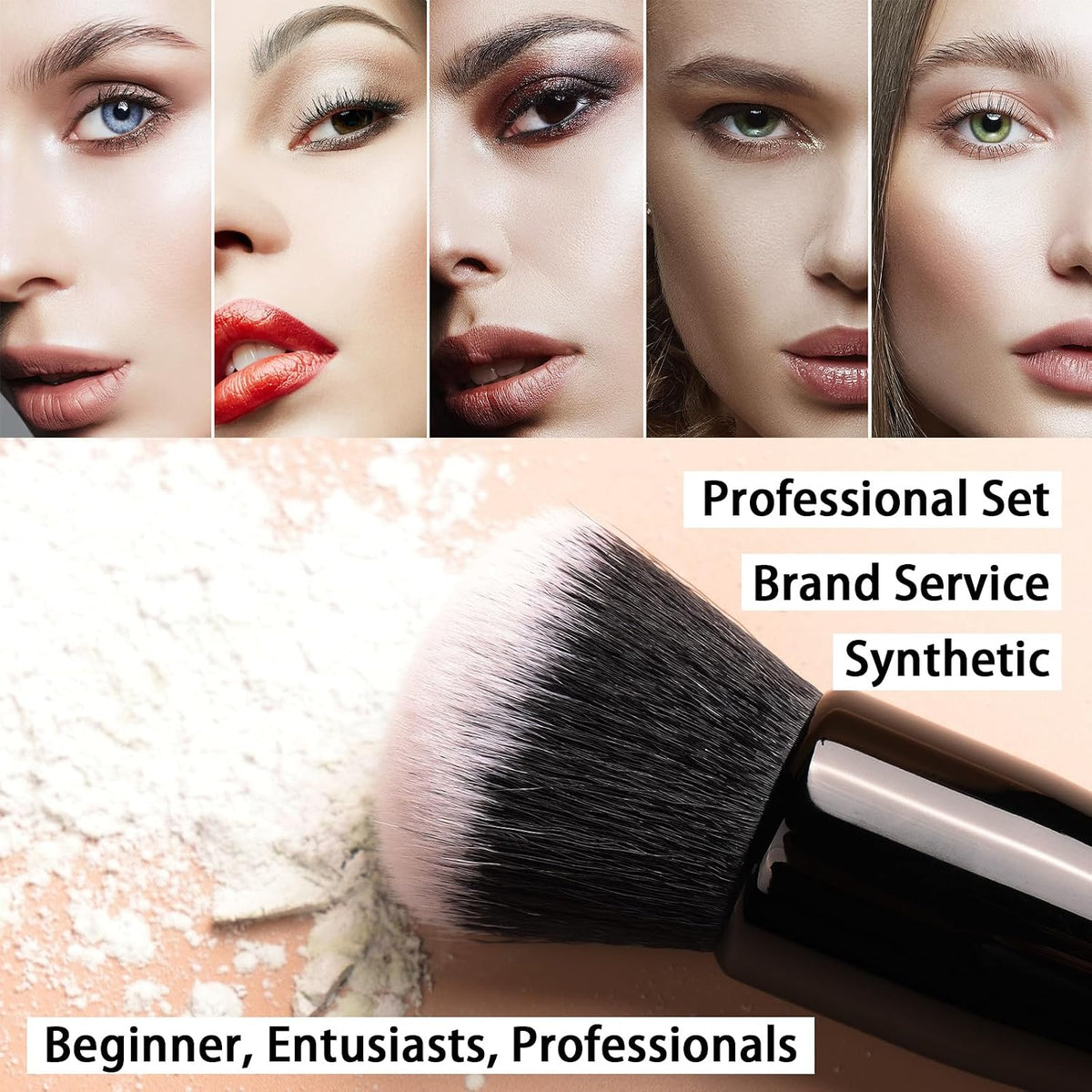 Makeup Brushes 15Pcs Makeup Brush Set Premium Synthetic Bristles