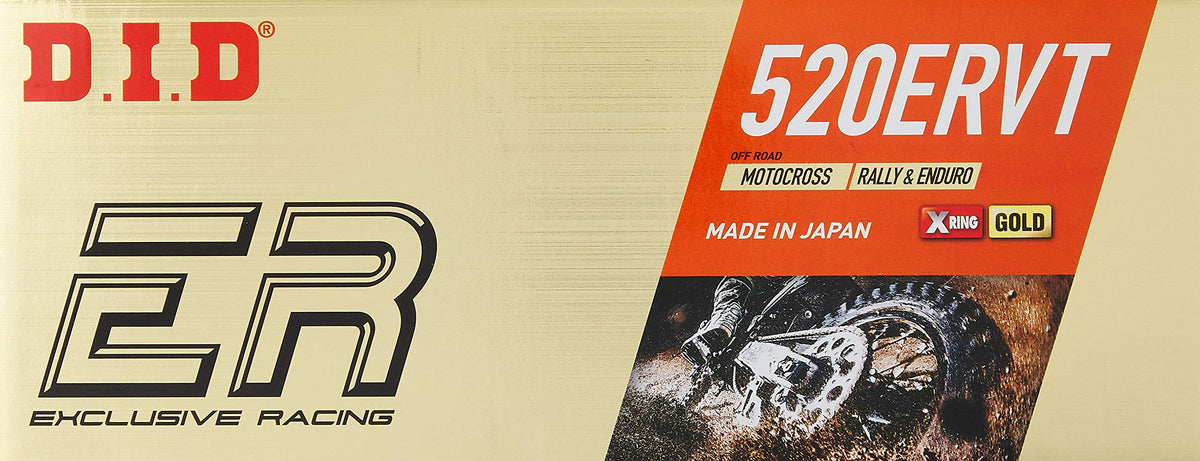 DID 520ERVT-120 Gold High Performance 120-Link X-Ring Chain with Connecting Link