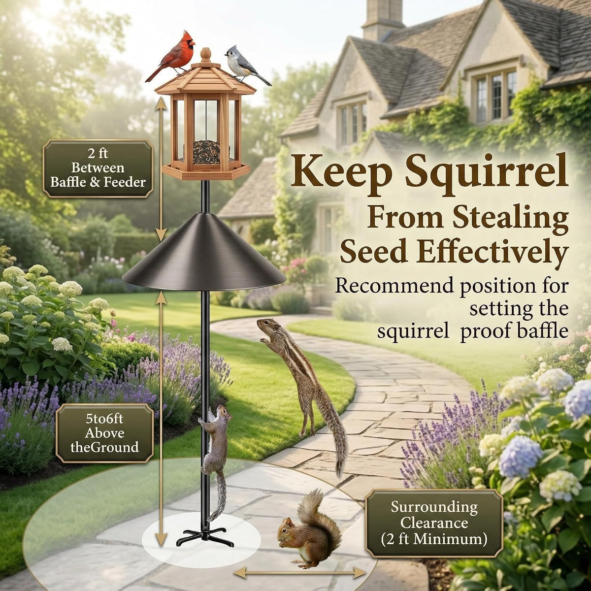 19 Inch Squirrel Baffle for Bird Feeder Pole