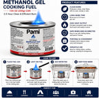 Pami Chafing Fuel Cans - Chafing Dish Fuel Cans with 2.5-Hour Burn Time, Methanol Fuel Gel Cans for Food Warmer