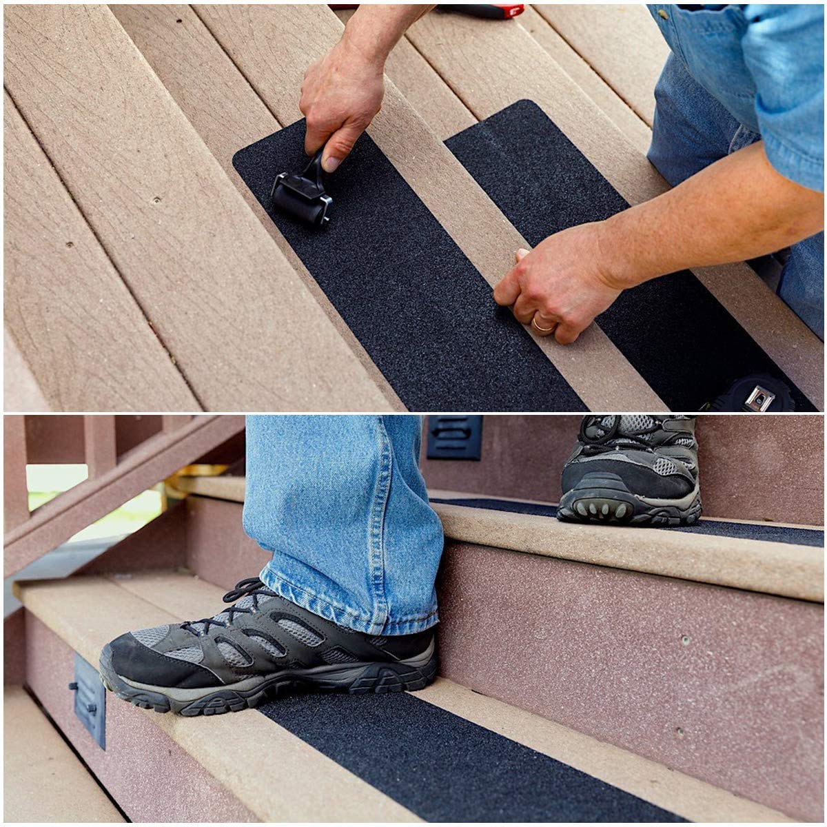 Anti Slip Traction Tape Black, 4" × 16.5 Feet Non Slip Safety Grip Tape 80 Grit Best Grip Friction Strong Abrasive