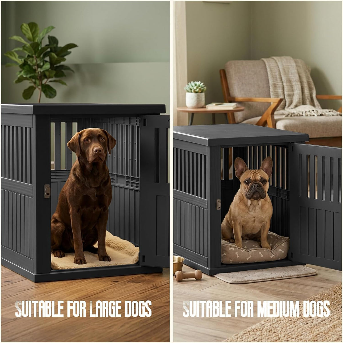 30 Inch Small Dog Crate Furniture, Black