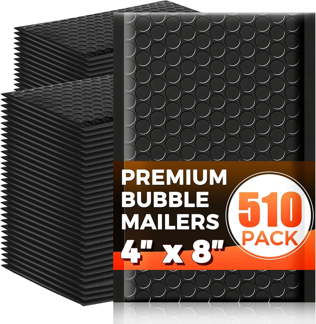 510-Pack Bubble Mailer 4'' x 8'' - Self-Sealing Waterproof Small Mailing Envelopes Padded Lightweight Shipping Bags
