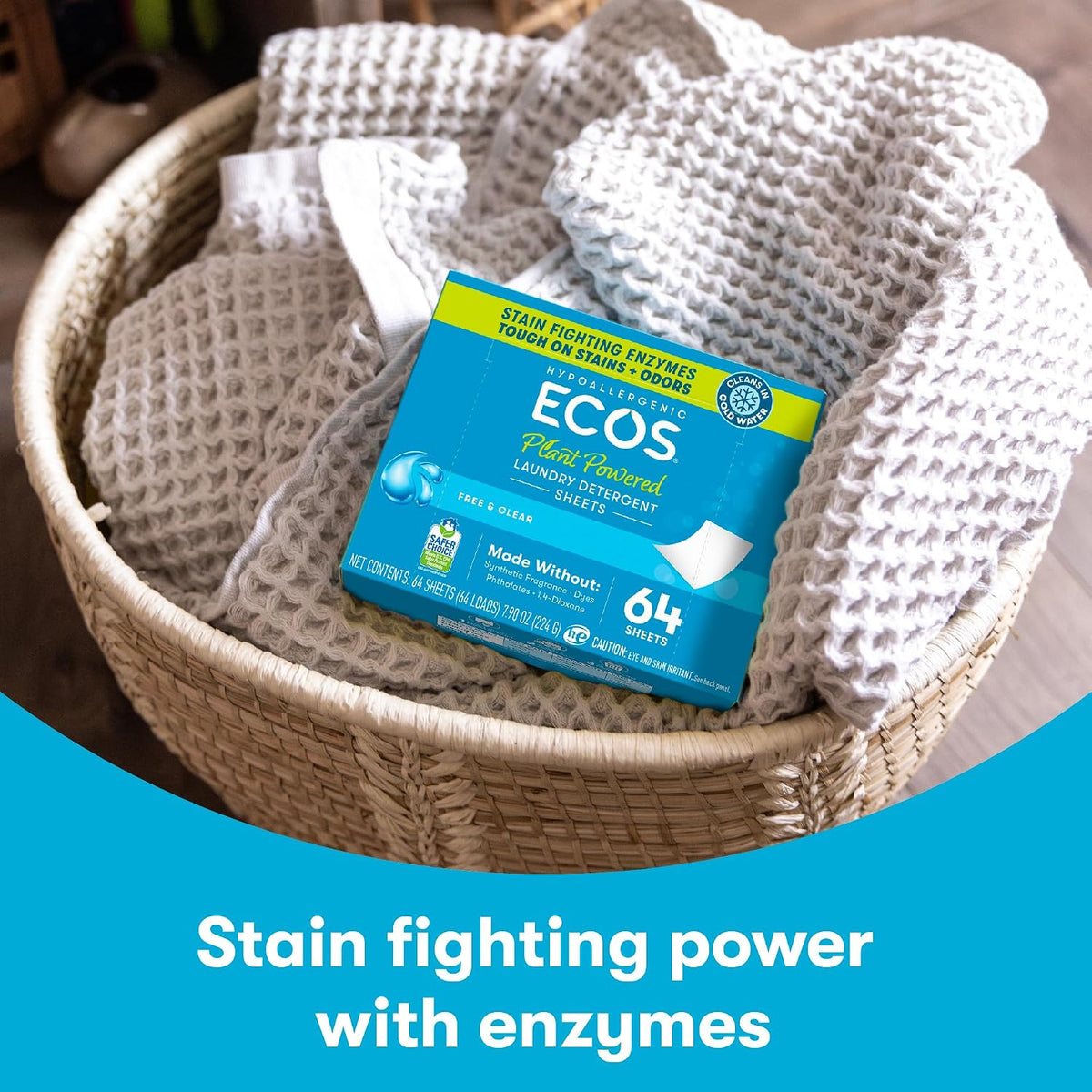 Laundry Detergent Sheets Vegan, No Plastic Jug, No Mess & Liquid Free - Hypoallergenic, Plant Powered Laundry