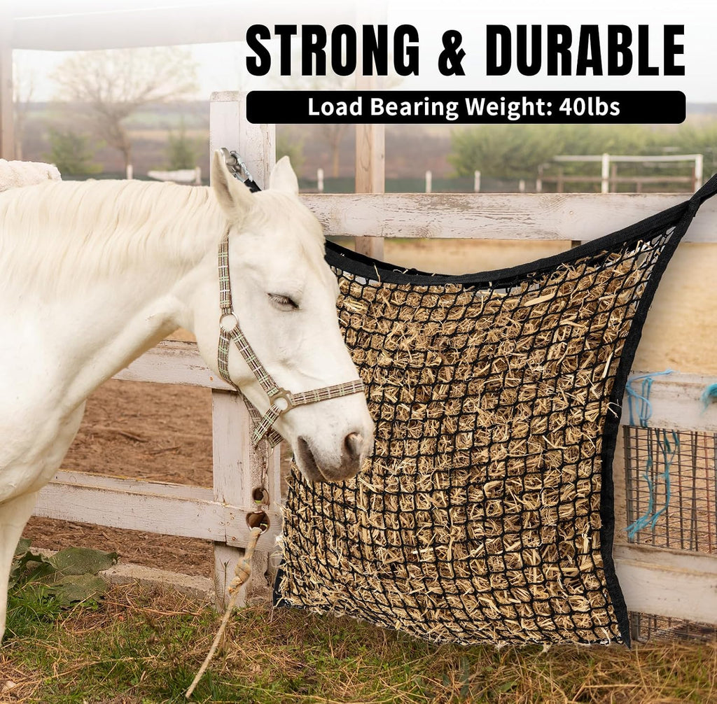 Slow Feed Hay Nets for Horses, Large Capacity Hay Bags, 4 Pack