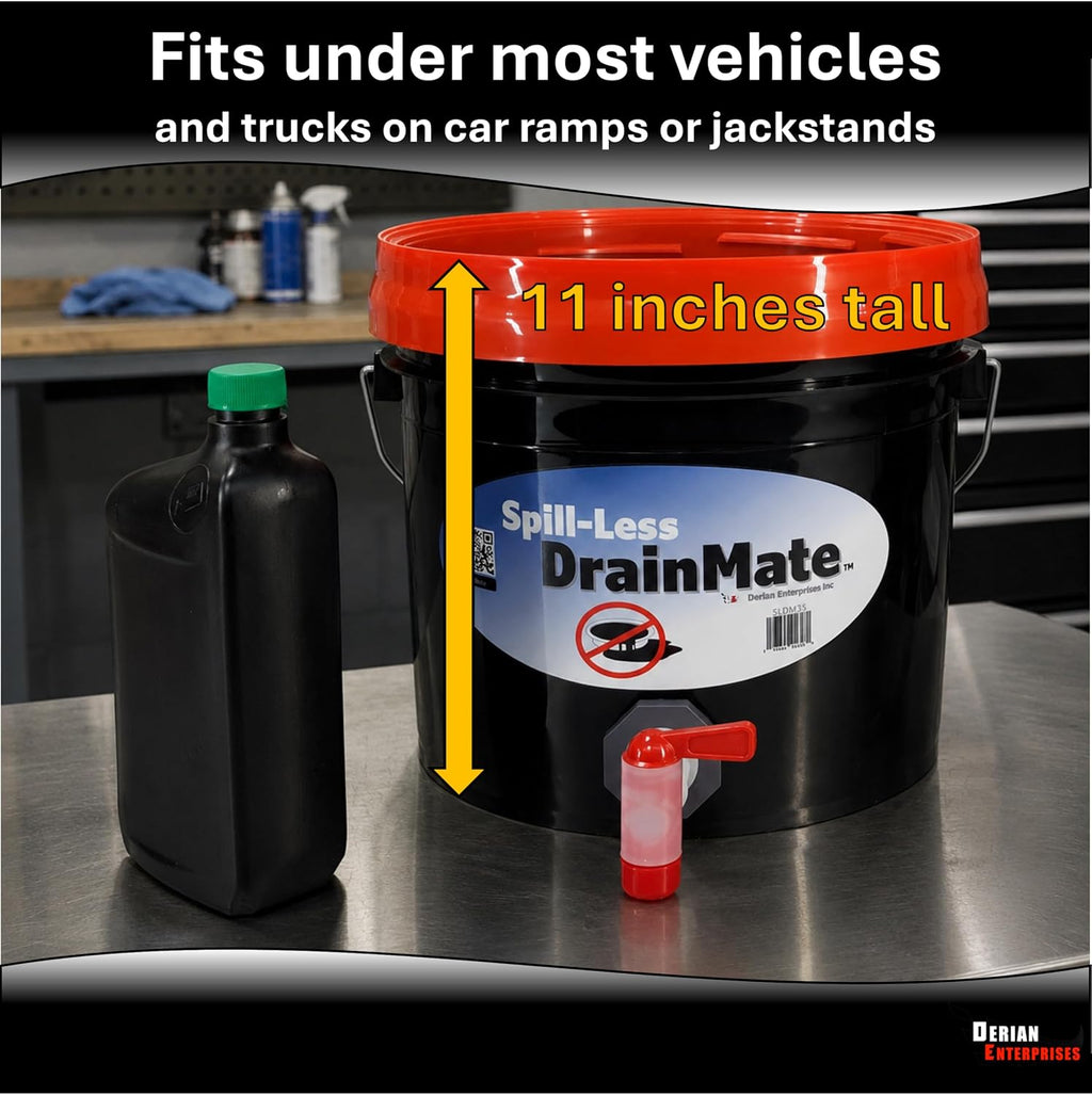 Spill-Less DrainMate 14 Quart Oil Drain Pan/Container - Made in USA