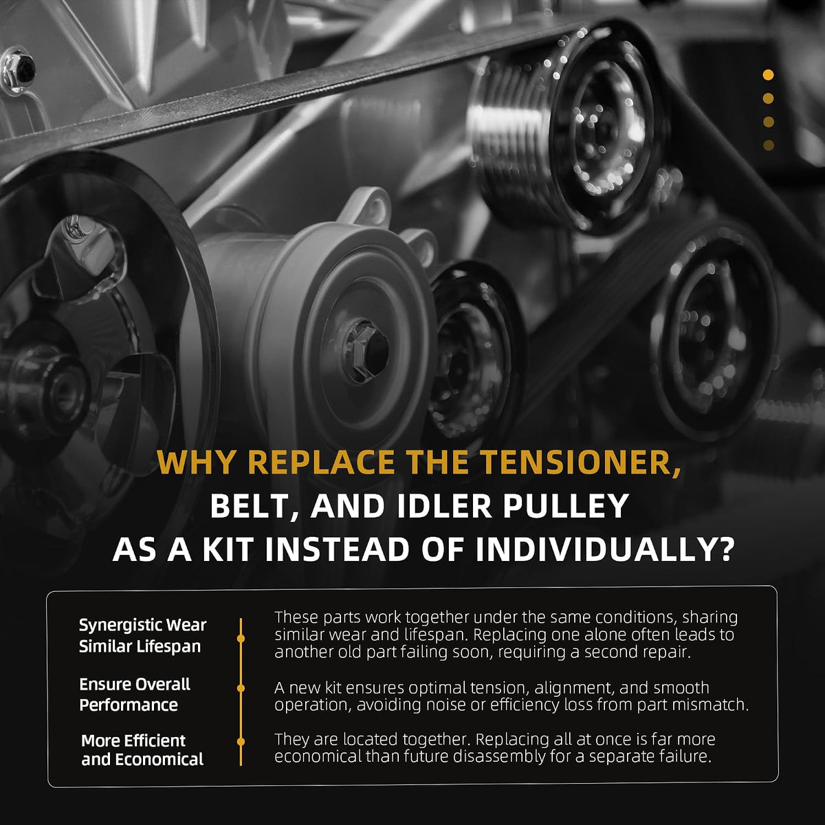 Belt Tensioner Serpentine Belt Idler Pulley Kit #38033
