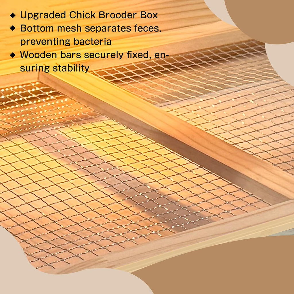 25-Piece Large Chicken Brooder Box 32", Drawer Manure Separation, All-in-One Kit, Up to 35 Chicks, Brooder with Temp