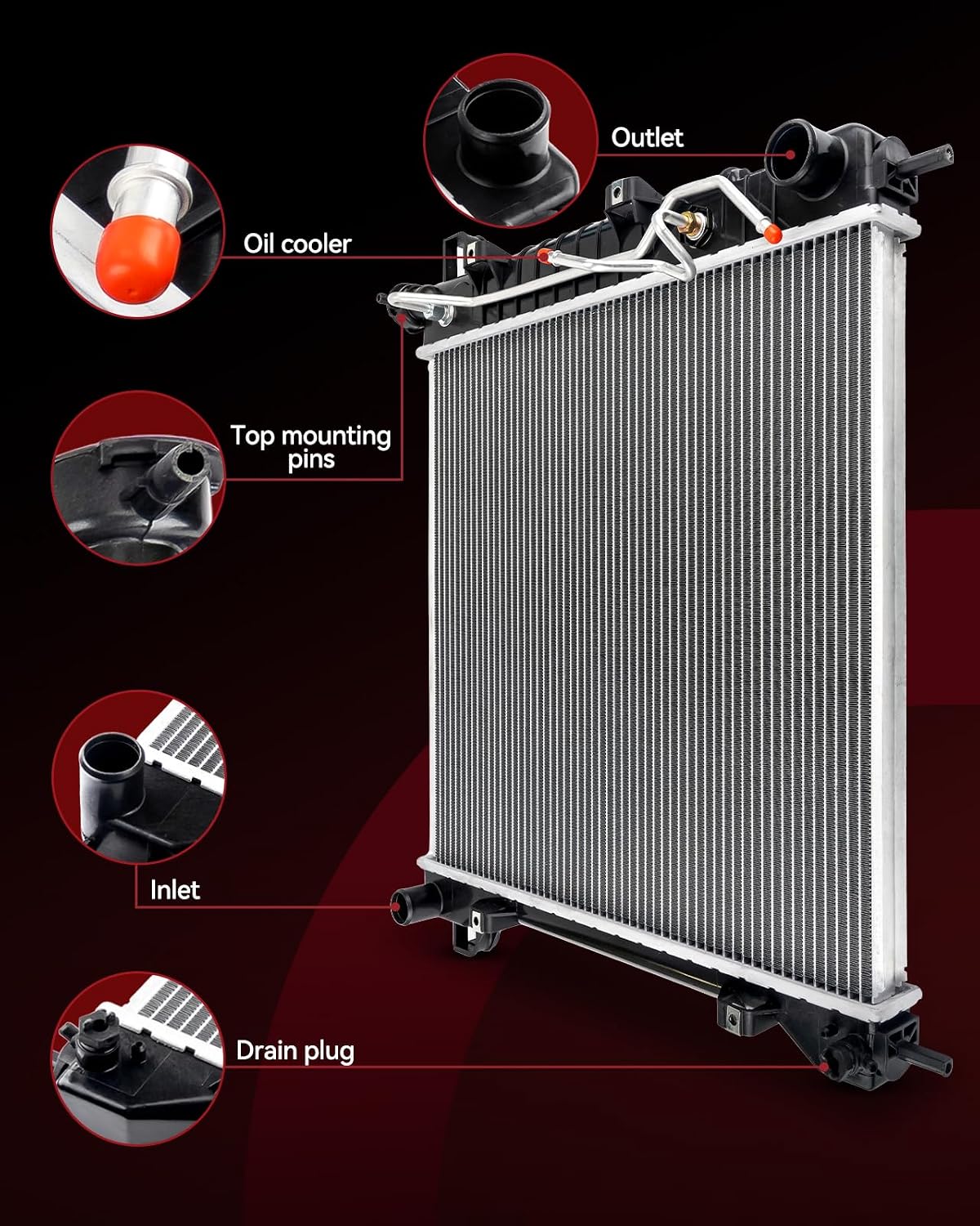 CU13157 Car Radiators Fit for Charger, Challenger, 300